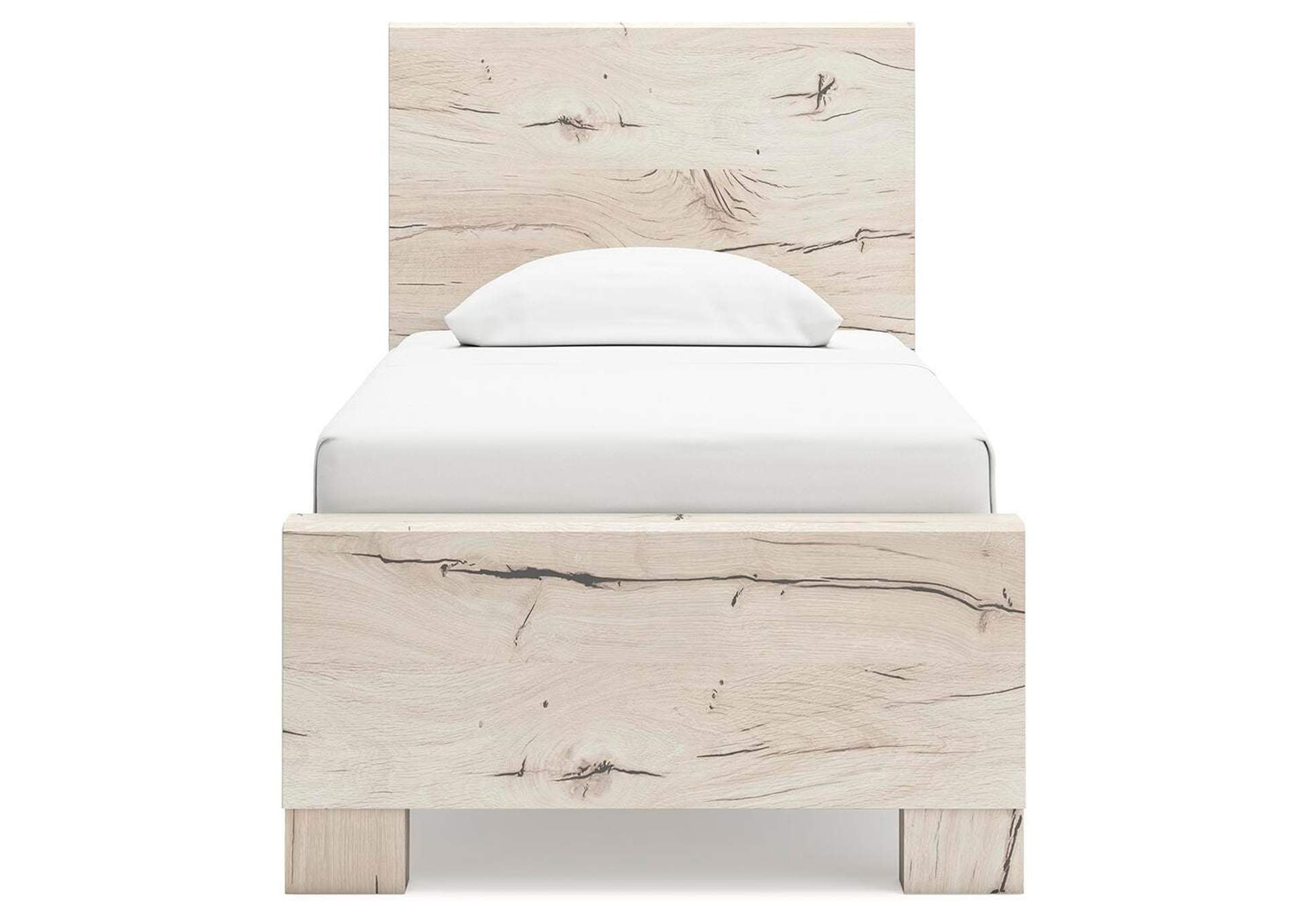 Lawroy Twin Panel Bed with Mirrored Dresser