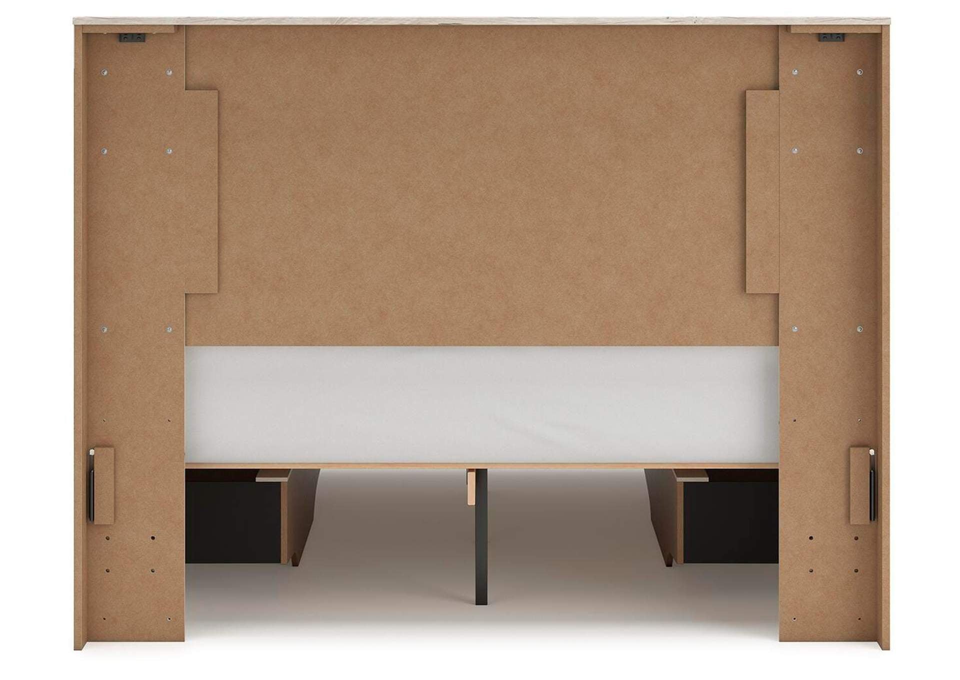 Lawroy Queen Panel Bed with Storage, Dresser and Mirror