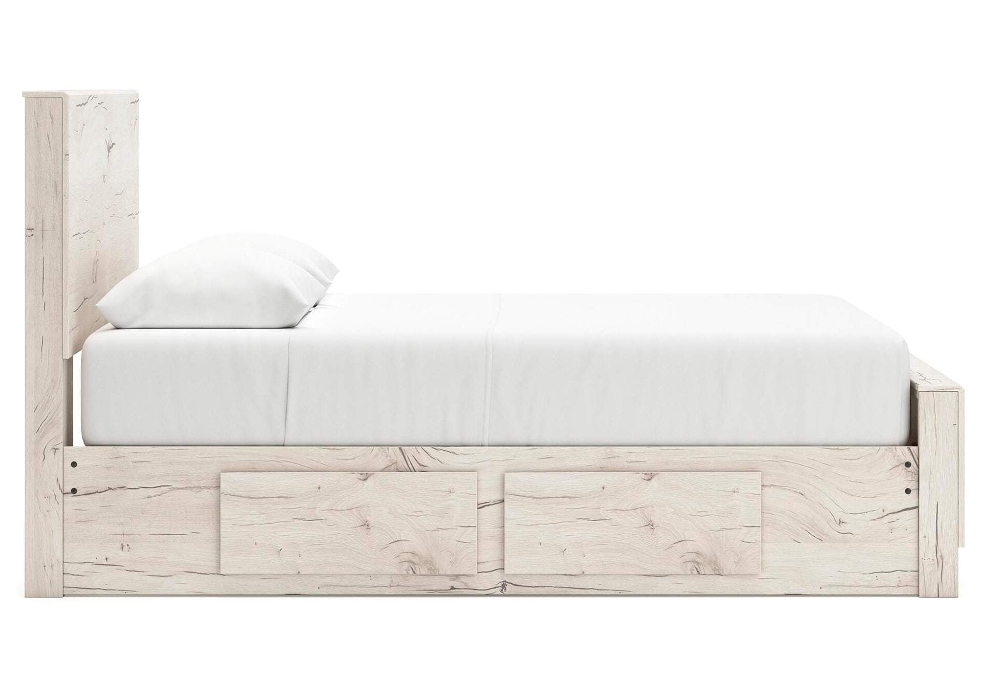 Lawroy Queen Panel Bed with Storage, Dresser, Mirror and Nightstand side view