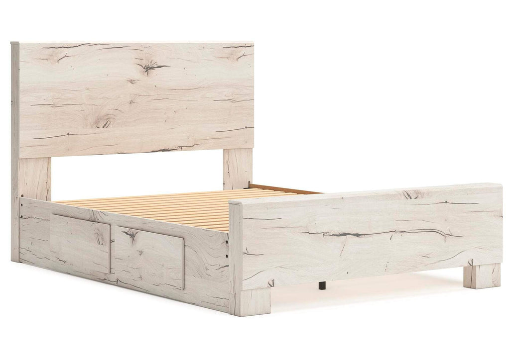 Lawroy Queen Panel Bed with Mirrored Dresser angled view