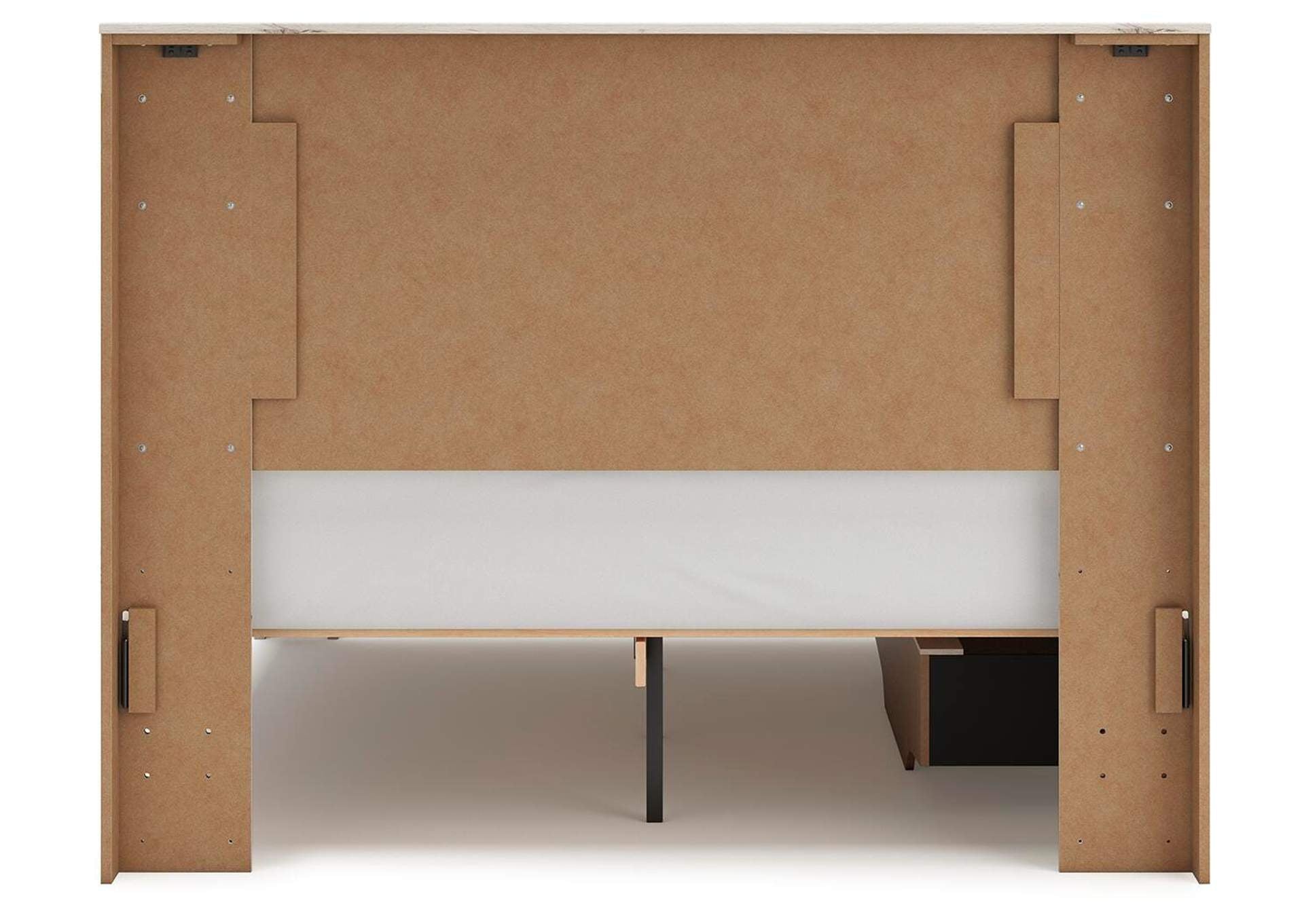 Lawroy Queen Panel Bed with Storage, Dresser and Mirror
