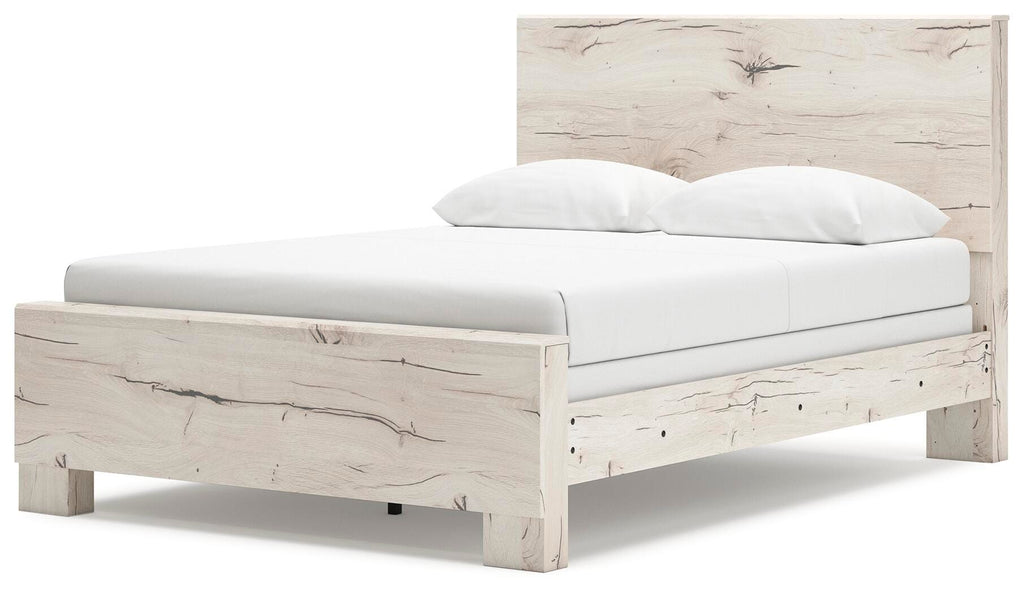 Lawroy Queen Panel Bed in Light Natural, angle view