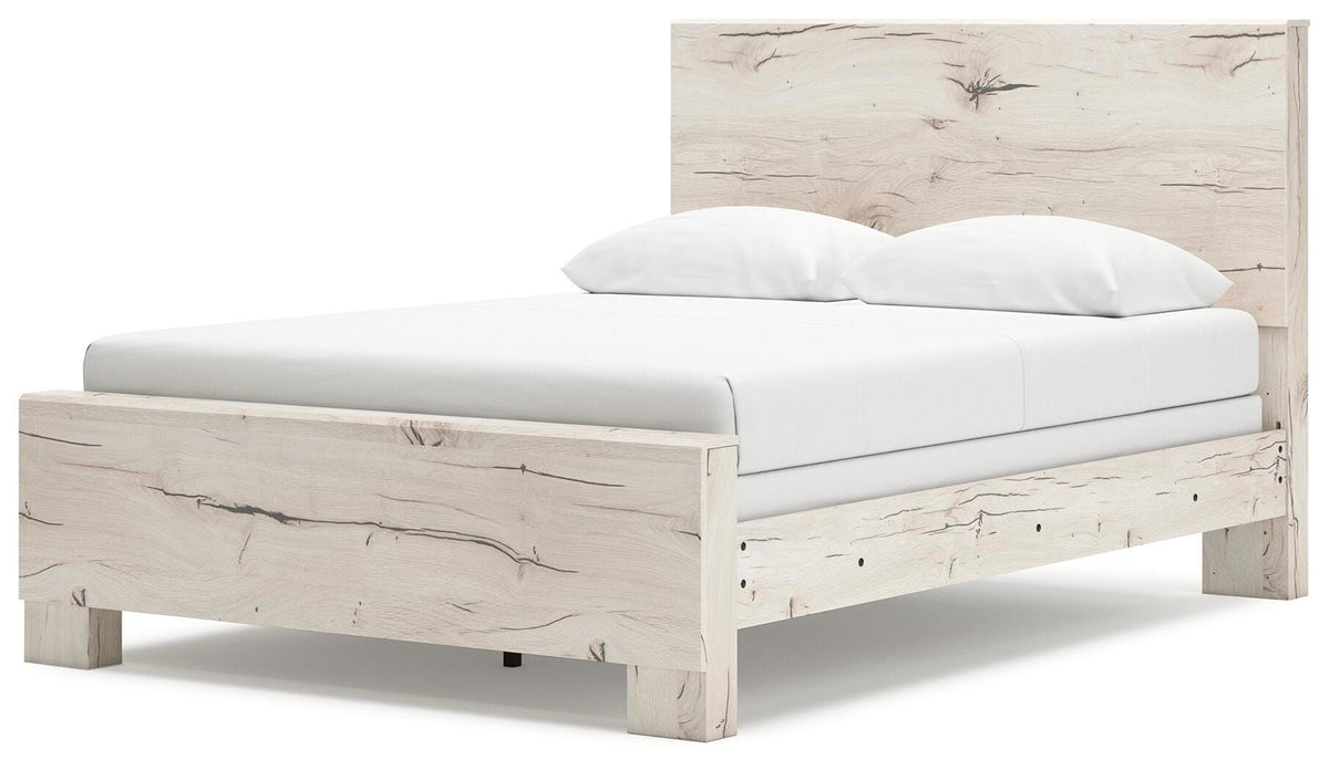 Lawroy Queen Panel Bed in Light Natural, angle view