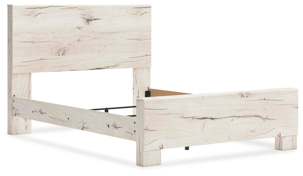 Lawroy Queen Panel Bed in Light Natural, angle view
