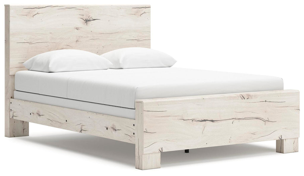 Lawroy Queen Panel Bed in Light Natural, angle view