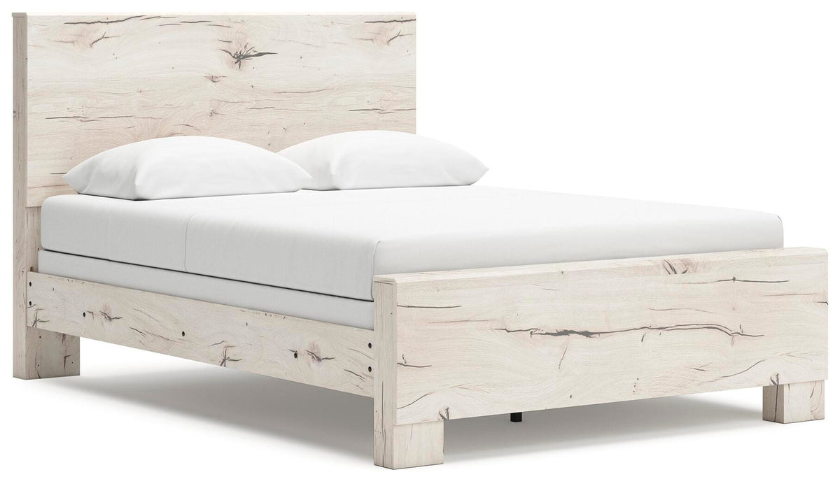 Lawroy Queen Panel Bed in Light Natural, angle view