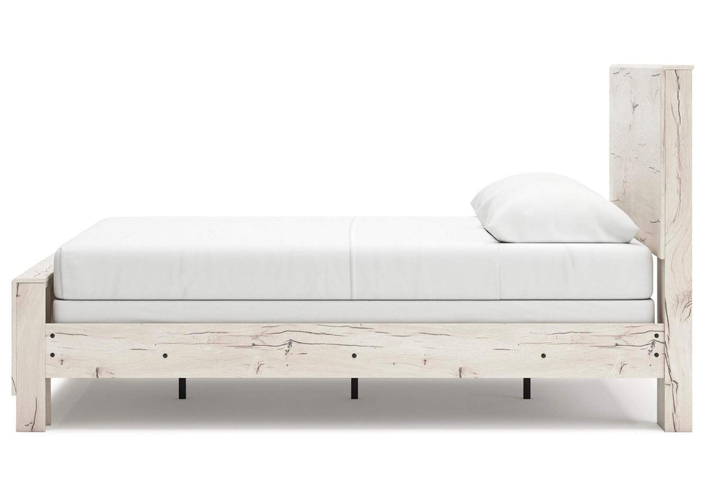 Lawroy Queen Panel Bed with Mirrored Dresser, Chest and Nightstand side view