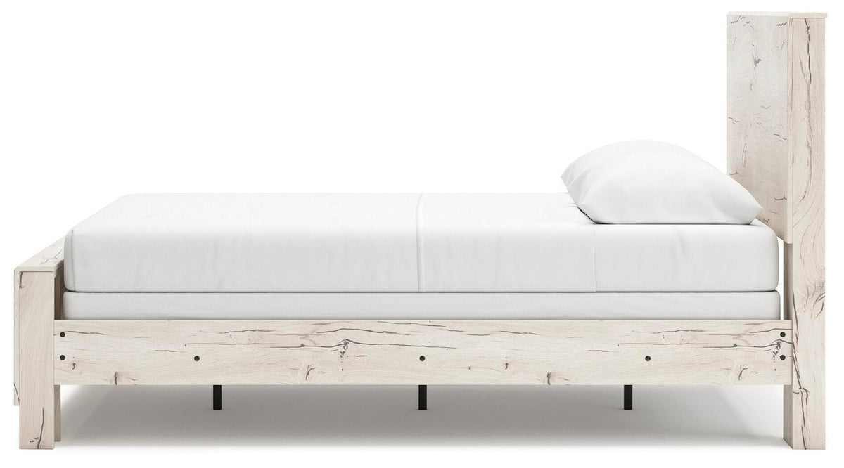 Lawroy Queen Panel Bed in Light Natural, alternate side view