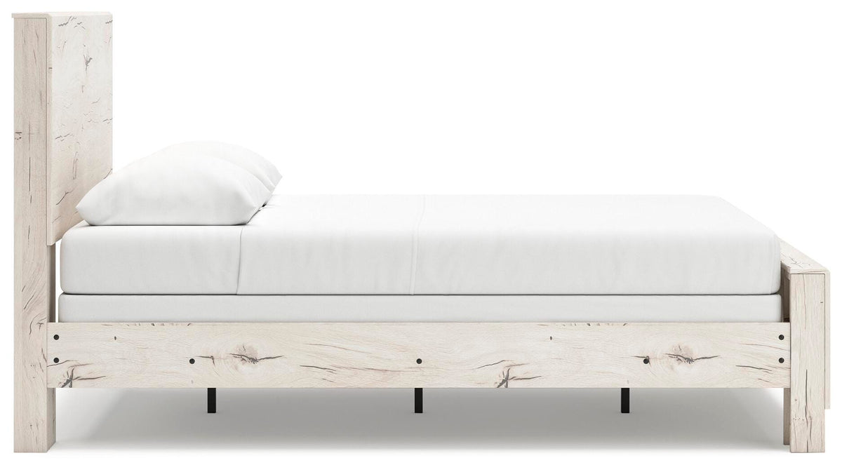 Lawroy Queen Panel Bed in Light Natural, side view