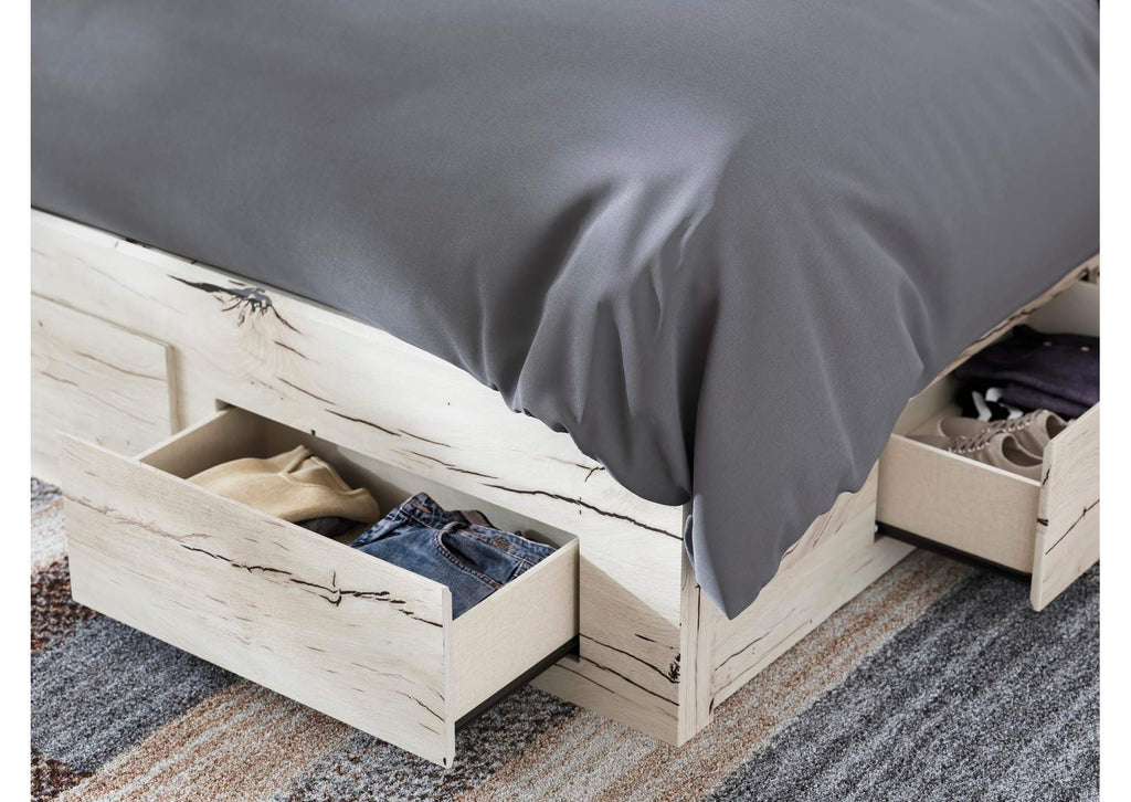 Lawroy Queen Panel Storage Bed, Dresser and Mirror detail