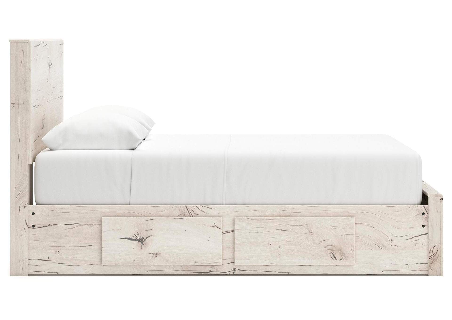 Lawroy Queen Panel Storage Bed, Dresser and Mirror side view