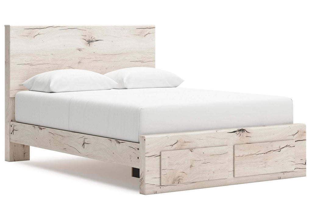 Lawroy Queen Storage Bed, Dresser and Nightstand angled view
