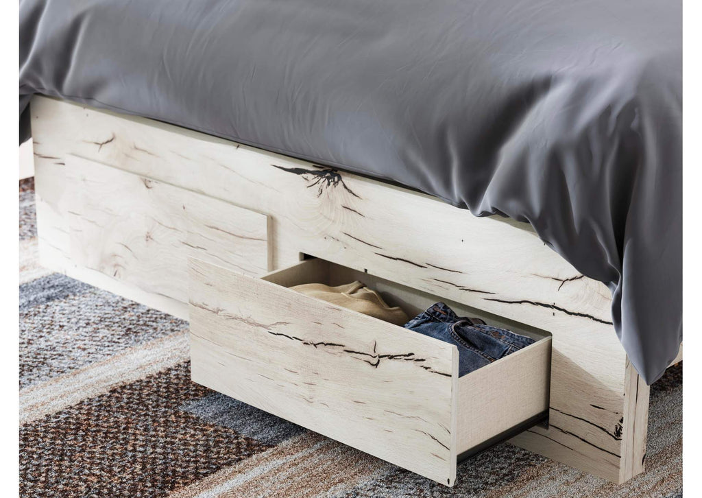 Lawroy Queen Panel Storage Bed with Mirrored Dresser and Chest detail