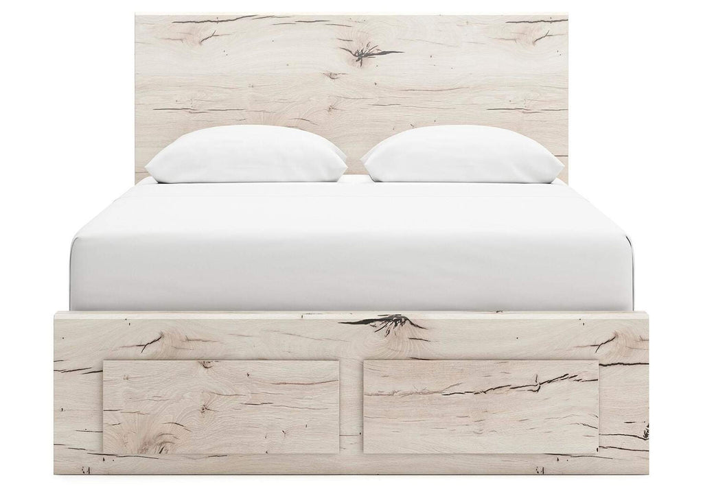 Lawroy Queen Panel Storage Bed with Mirrored Dresser