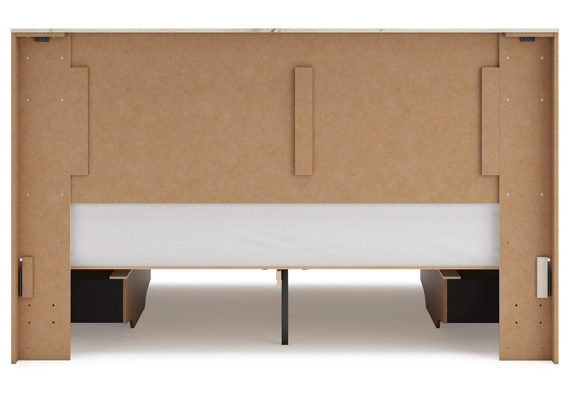 Lawroy King Panel Bed with Storage, Dresser and Mirror