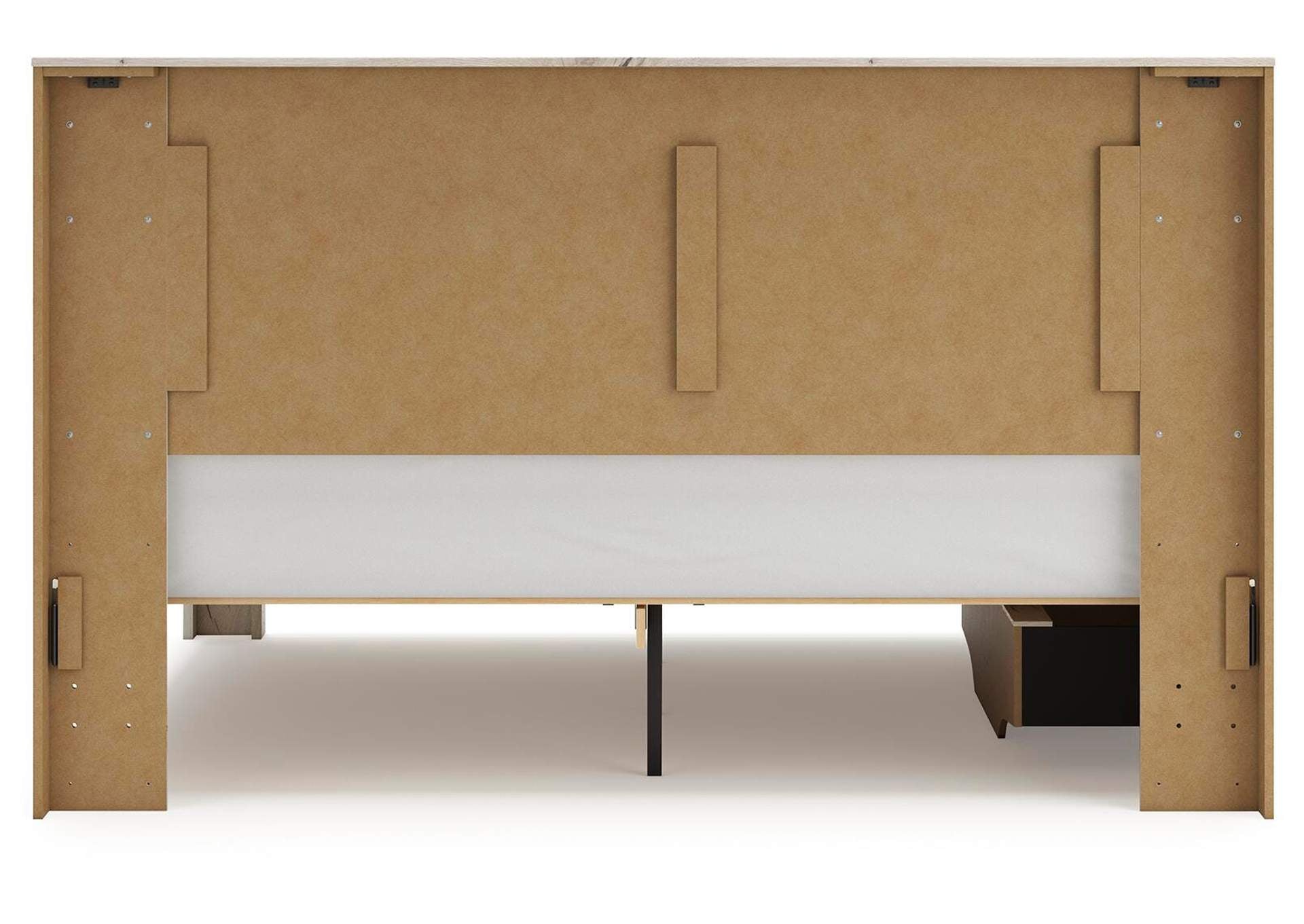 Lawroy King Panel Bed with Mirrored Dresser and Nightstand
