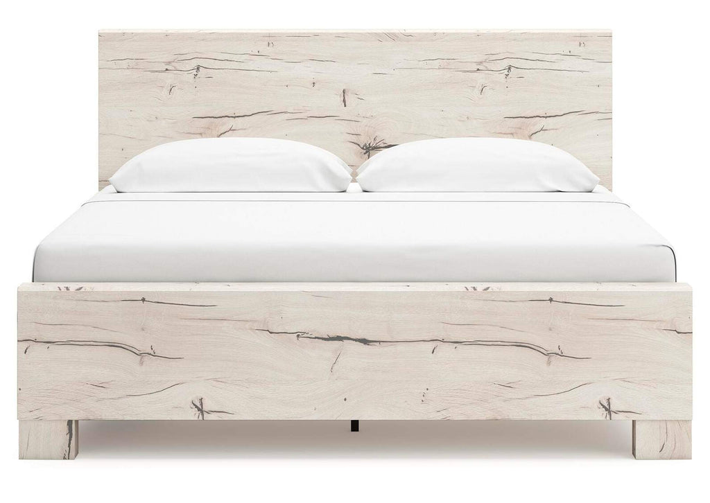 Lawroy King Panel Bed with Mirrored Dresser and Chest