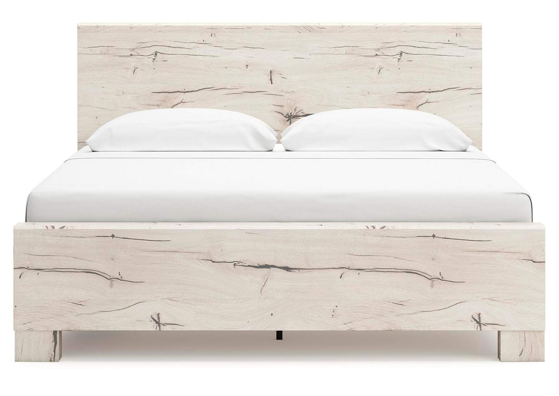 Lawroy King Panel Bed with Mirrored Dresser and Chest