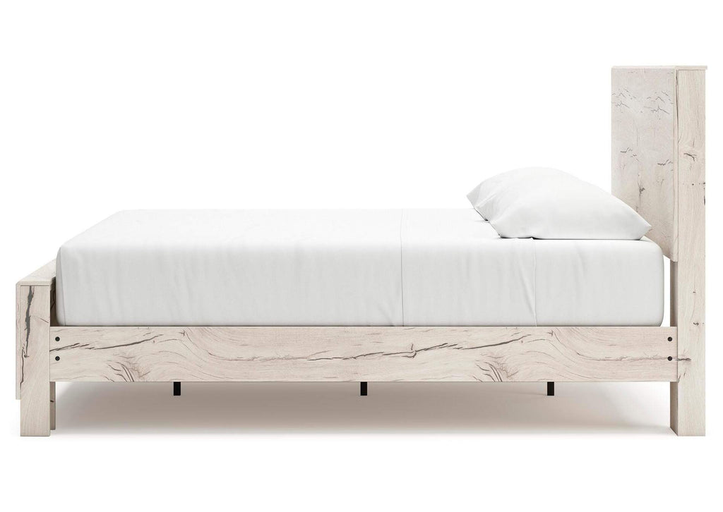 Lawroy King Panel Bed with Storage, Dresser and Mirror side view