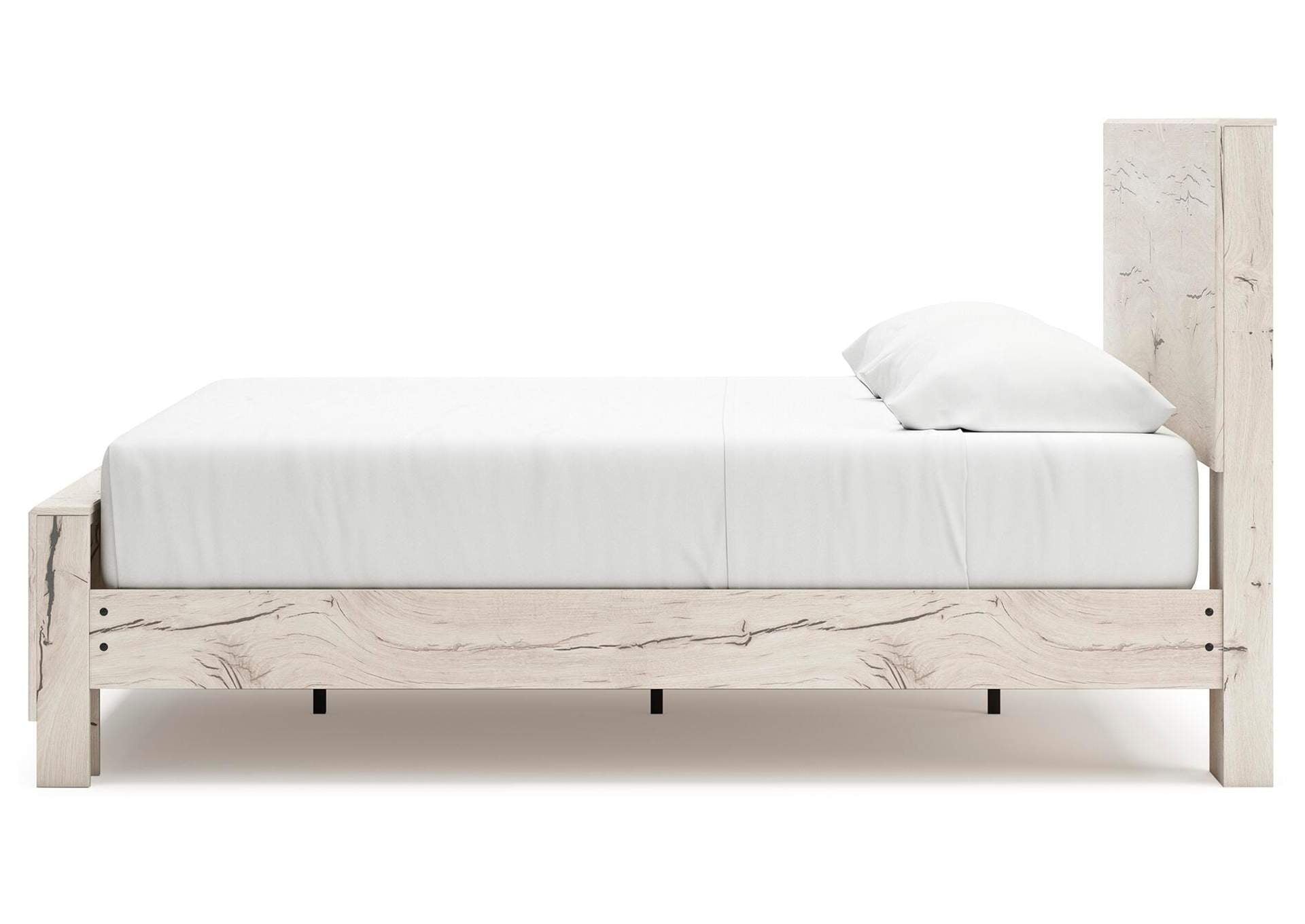 Lawroy King Panel Bed with Mirrored Dresser and Nightstand side view