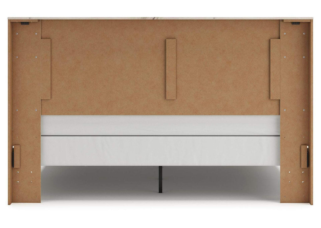 Lawroy King Panel Bed with Mirrored Dresser, Chest and Nightstand