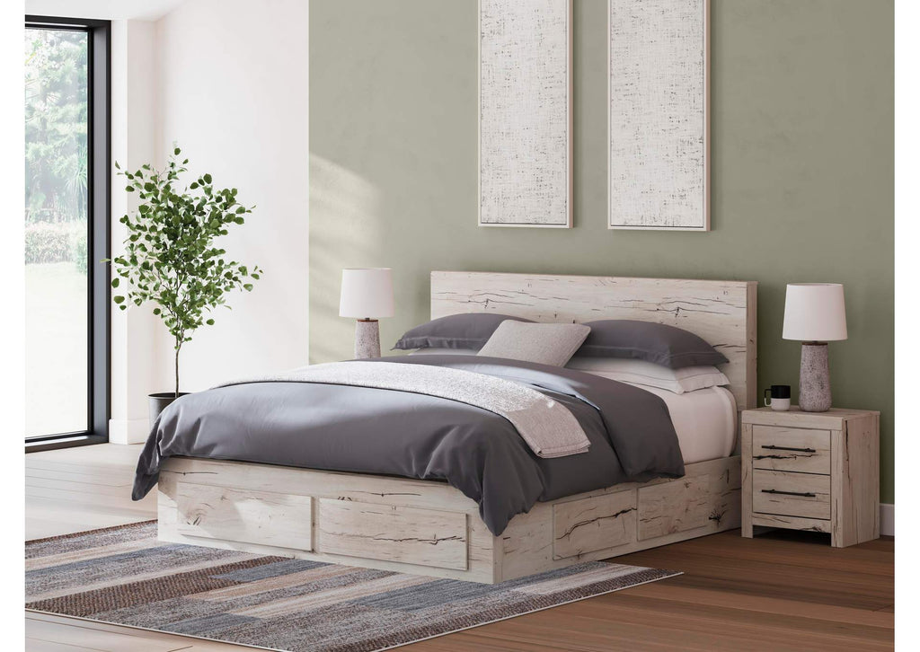 Lawroy King Panel Storage Bed with Mirrored Dresser