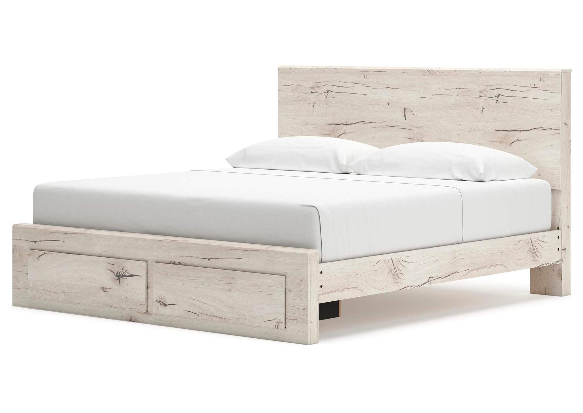 Lawroy King Panel Storage Bed, Dresser and Mirror angled view