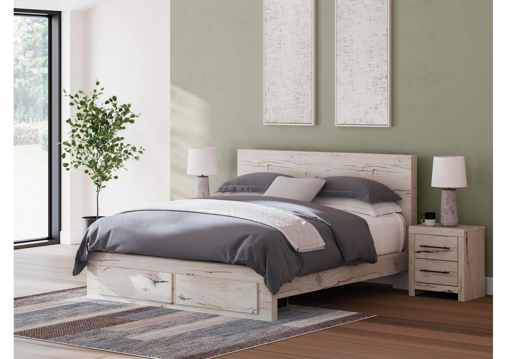 Lawroy King Storage Bed, Dresser and Nightstand