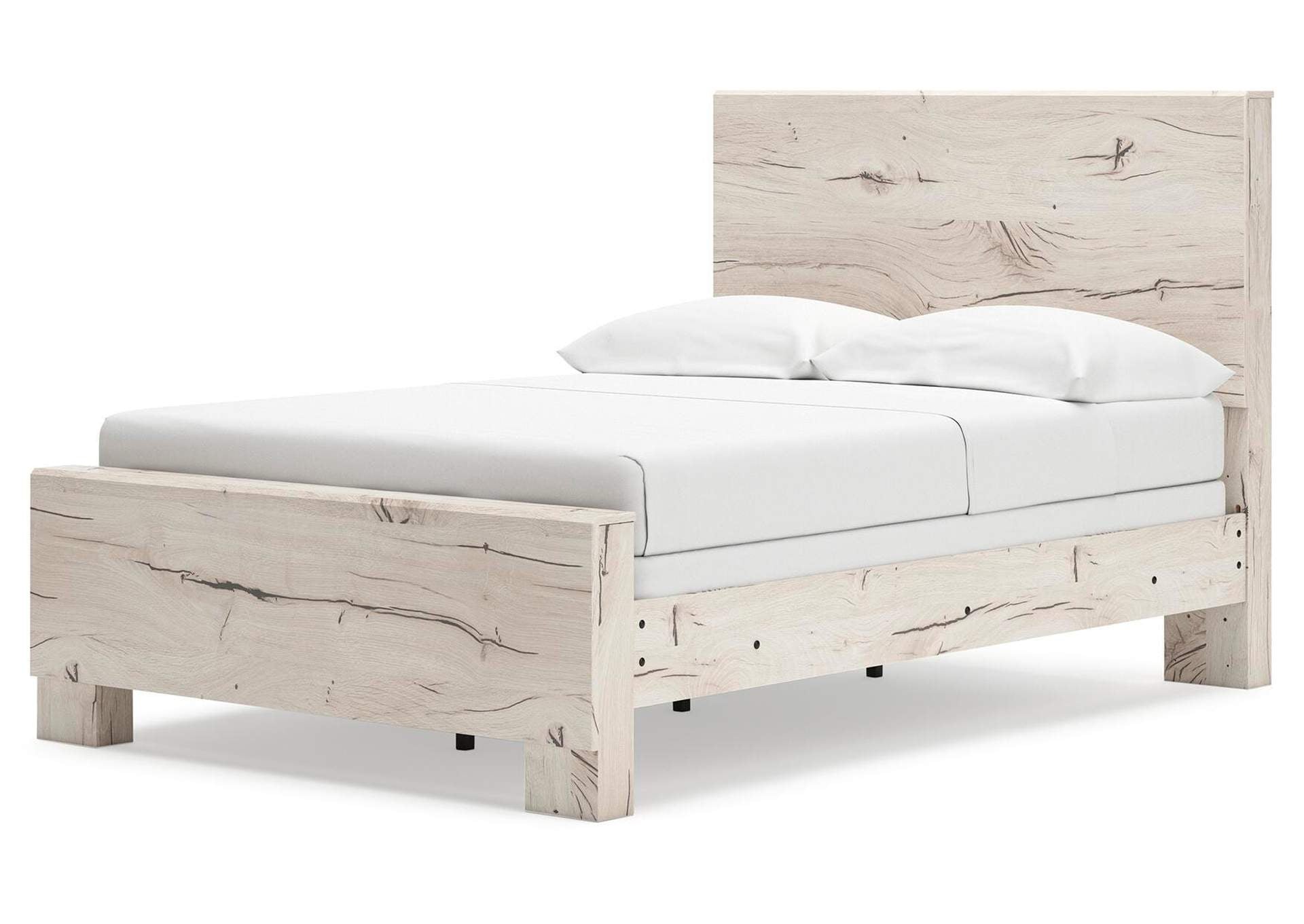 Lawroy Full Panel Bed with Mirrored Dresser and Chest angled view