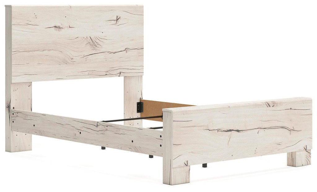 Lawroy Full Panel Bed in Light Natural, angle view