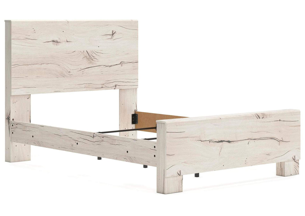 Lawroy Full Panel Bed with Mirrored Dresser and Nightstand angled view