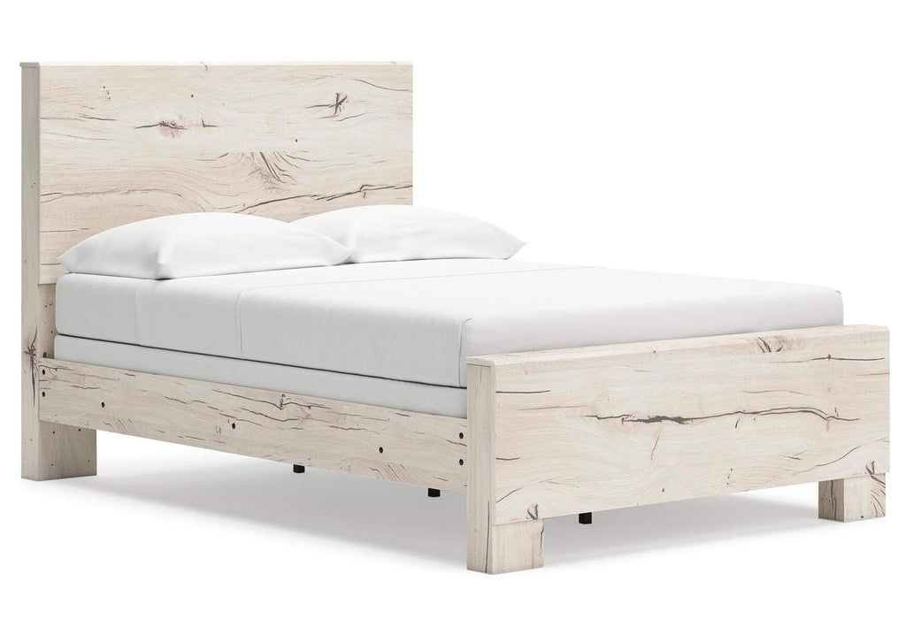 Lawroy Full Panel Bed with Mirrored Dresser, Chest and Nightstand angled view