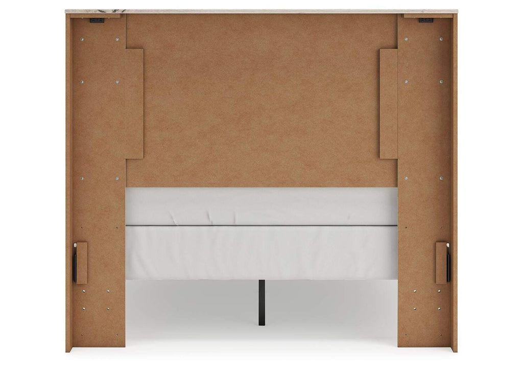Lawroy Full Panel Bed with Mirrored Dresser, Chest and Nightstand