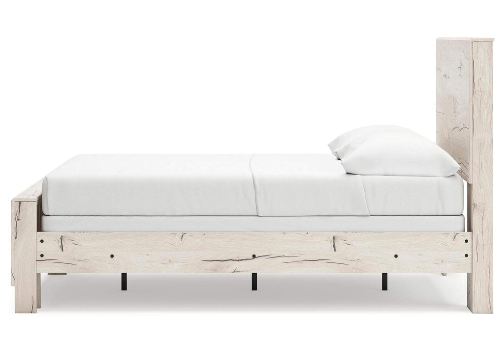Lawroy Full Panel Bed with Mirrored Dresser, Chest and Nightstand side view