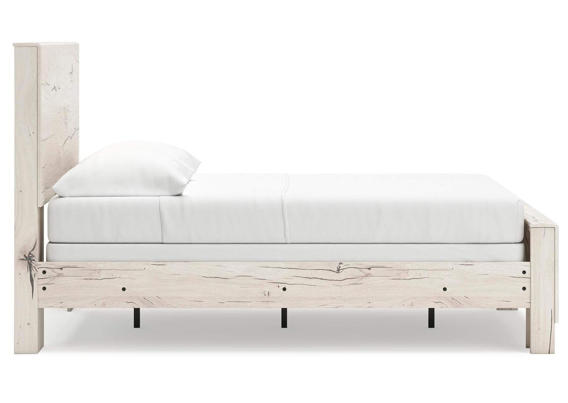Lawroy Full Panel Bed with Mirrored Dresser and Nightstand side view