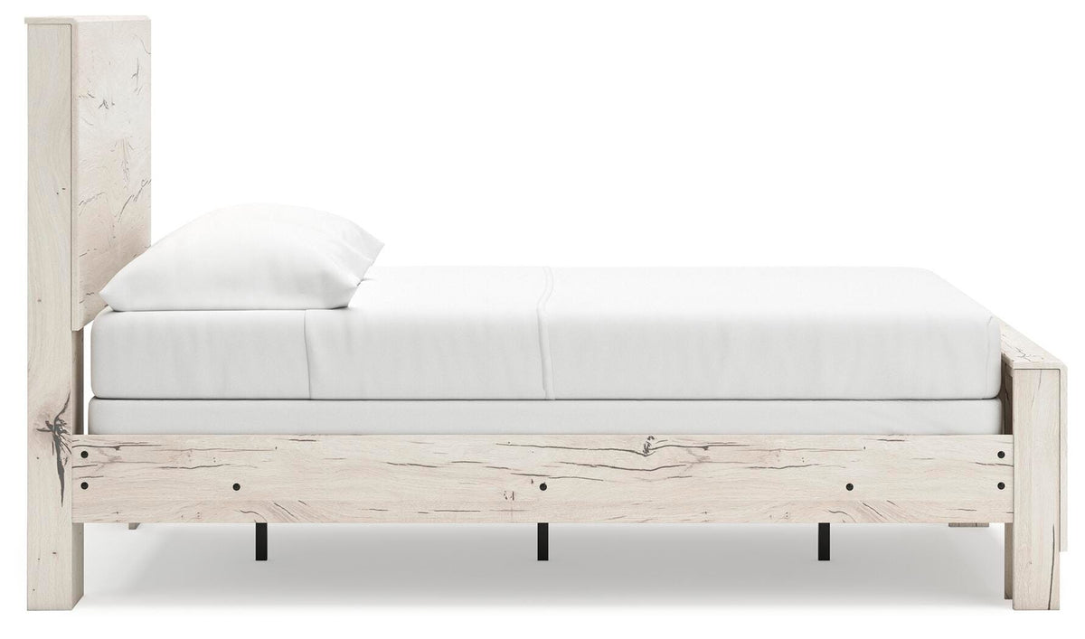 Lawroy Full Panel Bed in Light Natural, side view