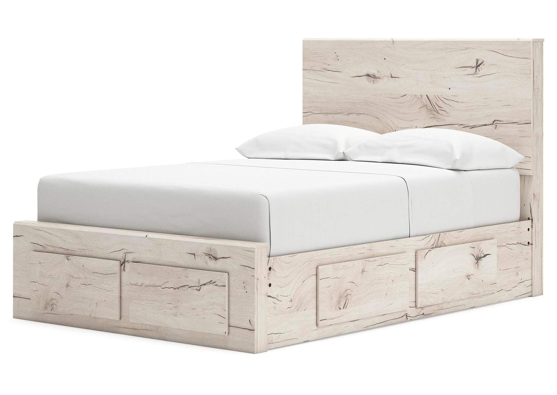 Lawroy Full Panel Storage Bed, Dresser and Mirror angled view