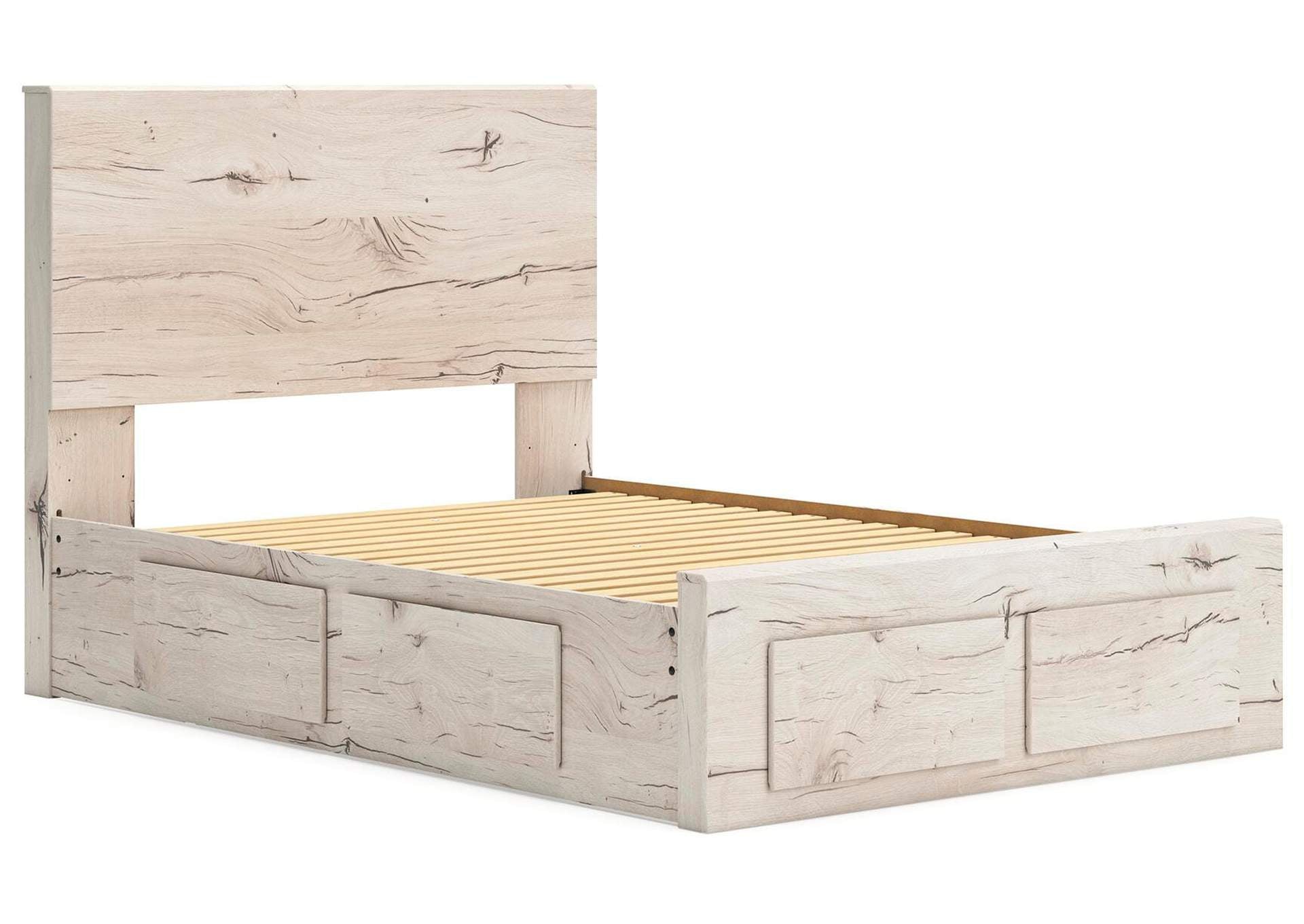 Lawroy Full Panel Storage Bed, Dresser and Mirror angled view