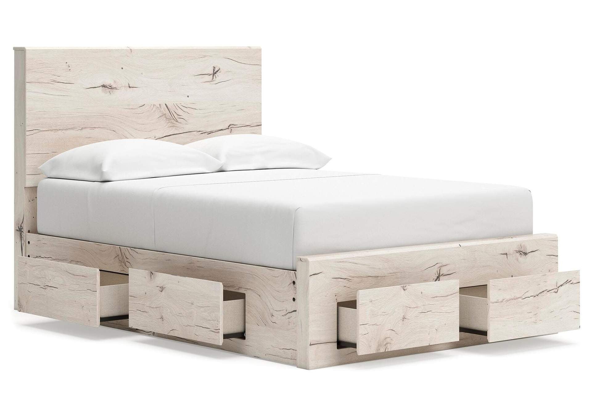 Lawroy Full Panel Storage Bed, Dresser and Mirror angled view