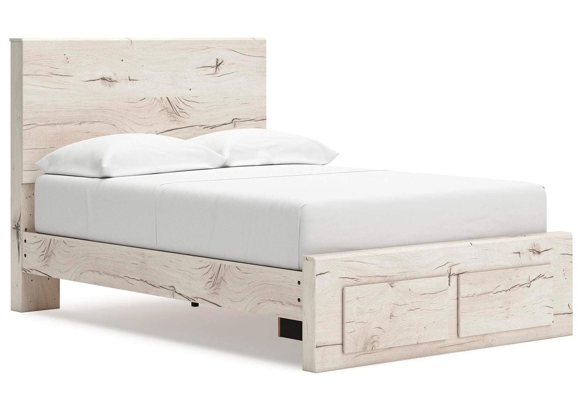 Lawroy Full Panel Storage Bed, Dresser and Mirror angled view