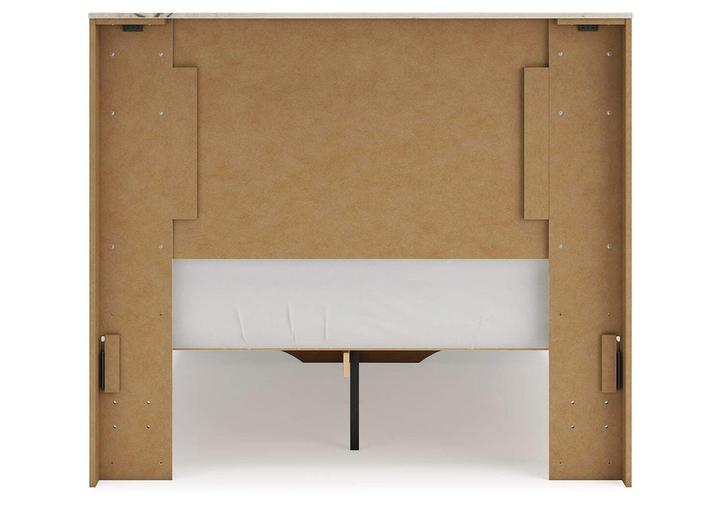 Lawroy Full Panel Storage Bed with Mirrored Dresser