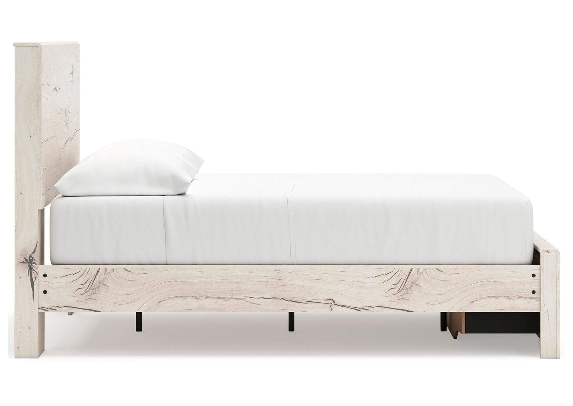Lawroy Full Panel Storage Bed, Dresser, Mirror and Nightstand side view