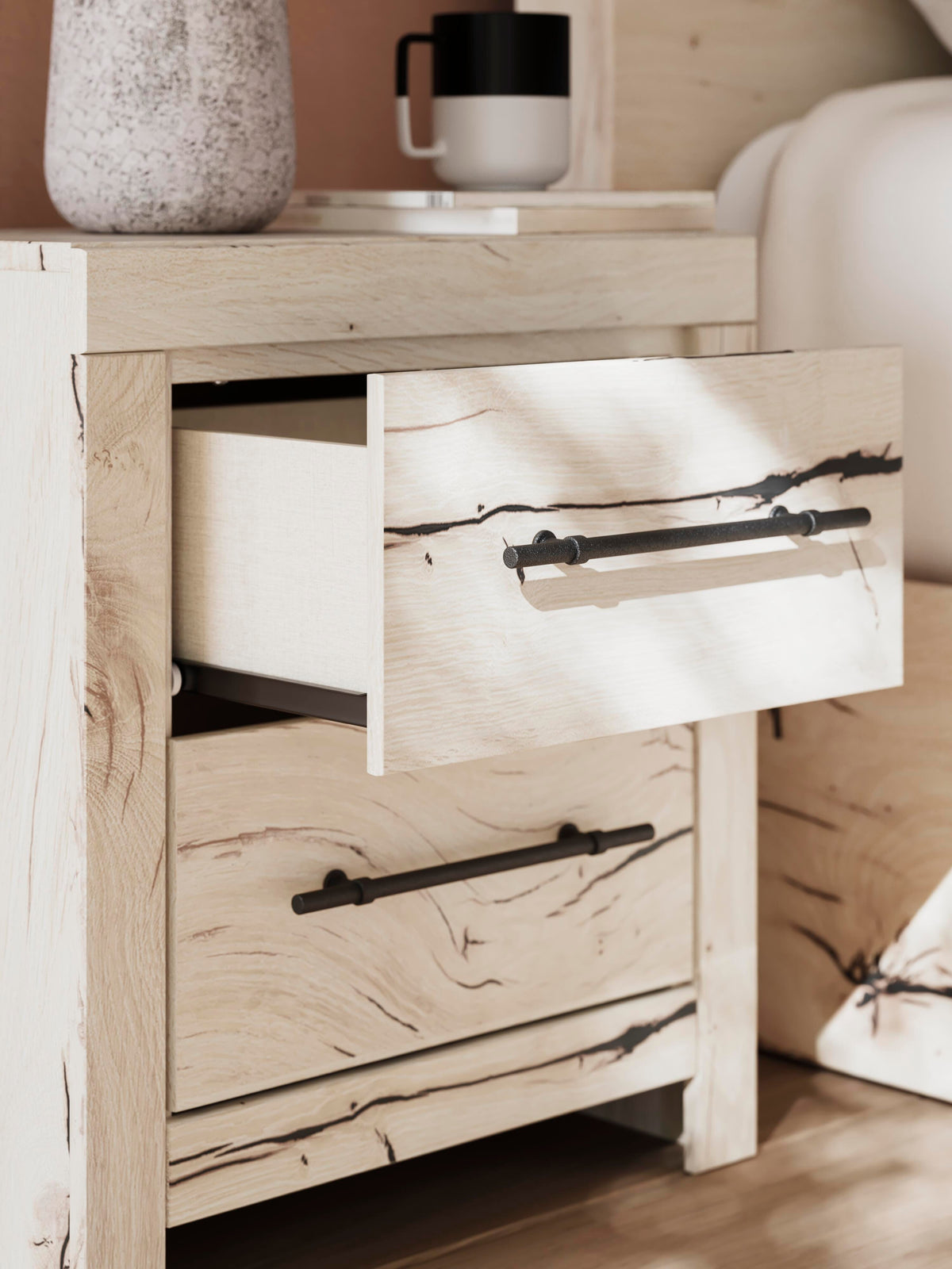 Lawroy Nightstand in Light Natural, detail view