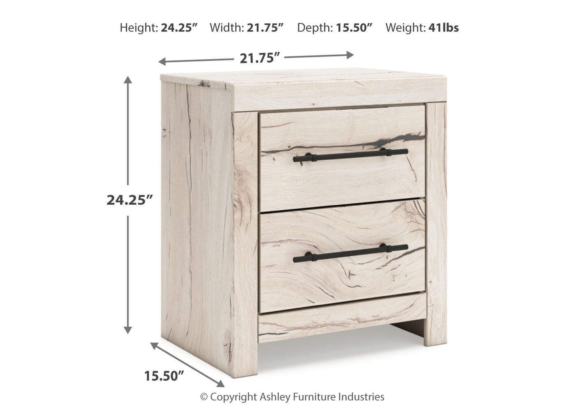 Lawroy Twin Panel Bed with Storage and Nightstand dimensions