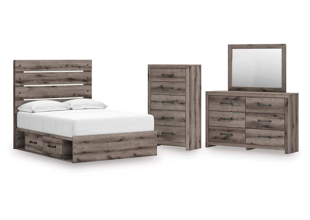 Urbanoore Full Panel Bed with Storage, Dresser, Mirror and Chest