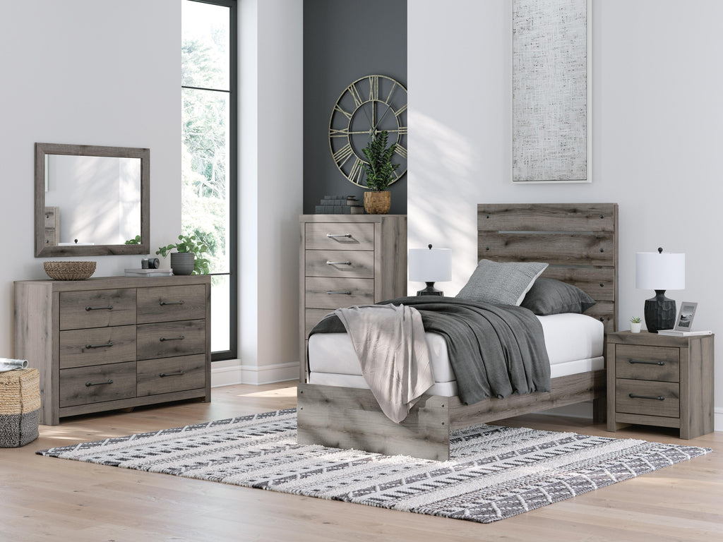 Graystorm Twin Panel Bed in Brown Gray, alternate view 11
