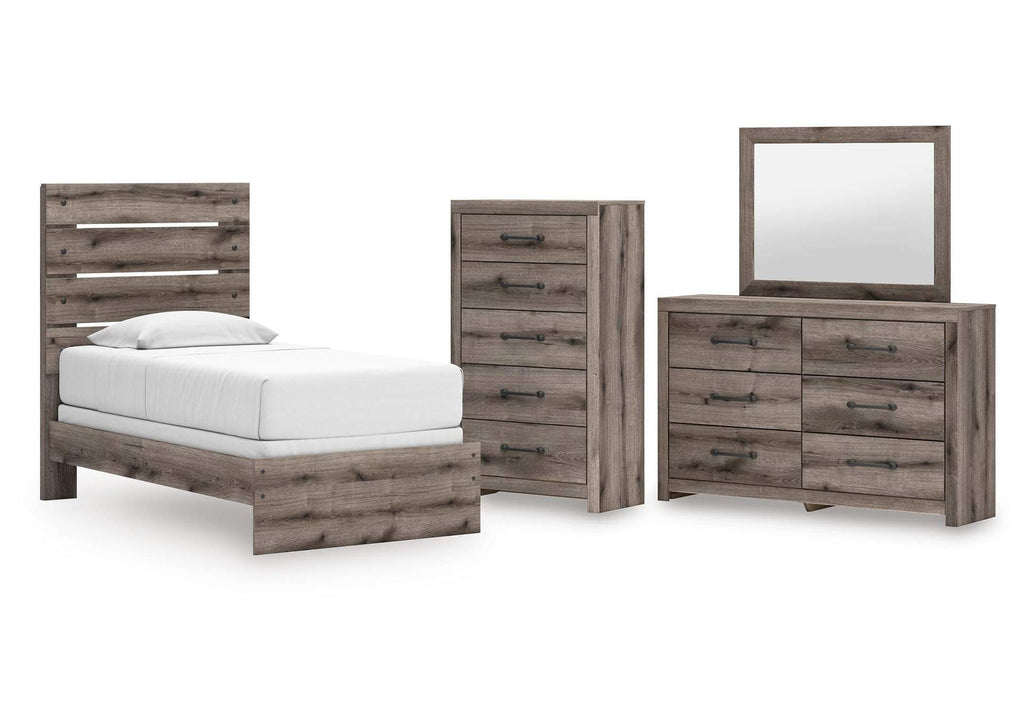 Urbanoore Twin Panel Bed, Dresser, Mirror and Chest