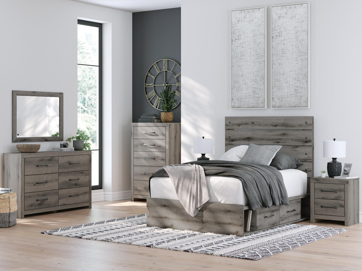 Graystorm Full Panel Bed with Storage in Brown Gray, alternate view 12