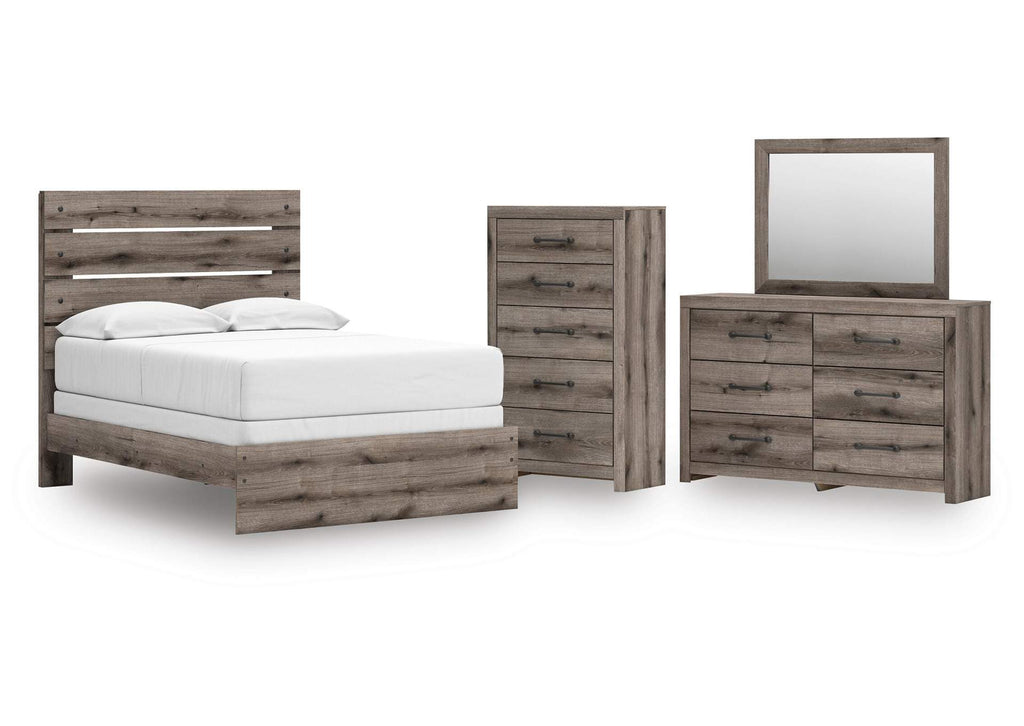 Urbanoore Full Panel Bed, Dresser, Mirror and Chest