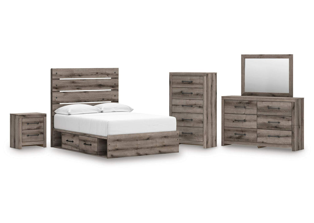 Urbanoore Full Panel Storage Bed, Dresser, Mirror, Chest and Nightstand